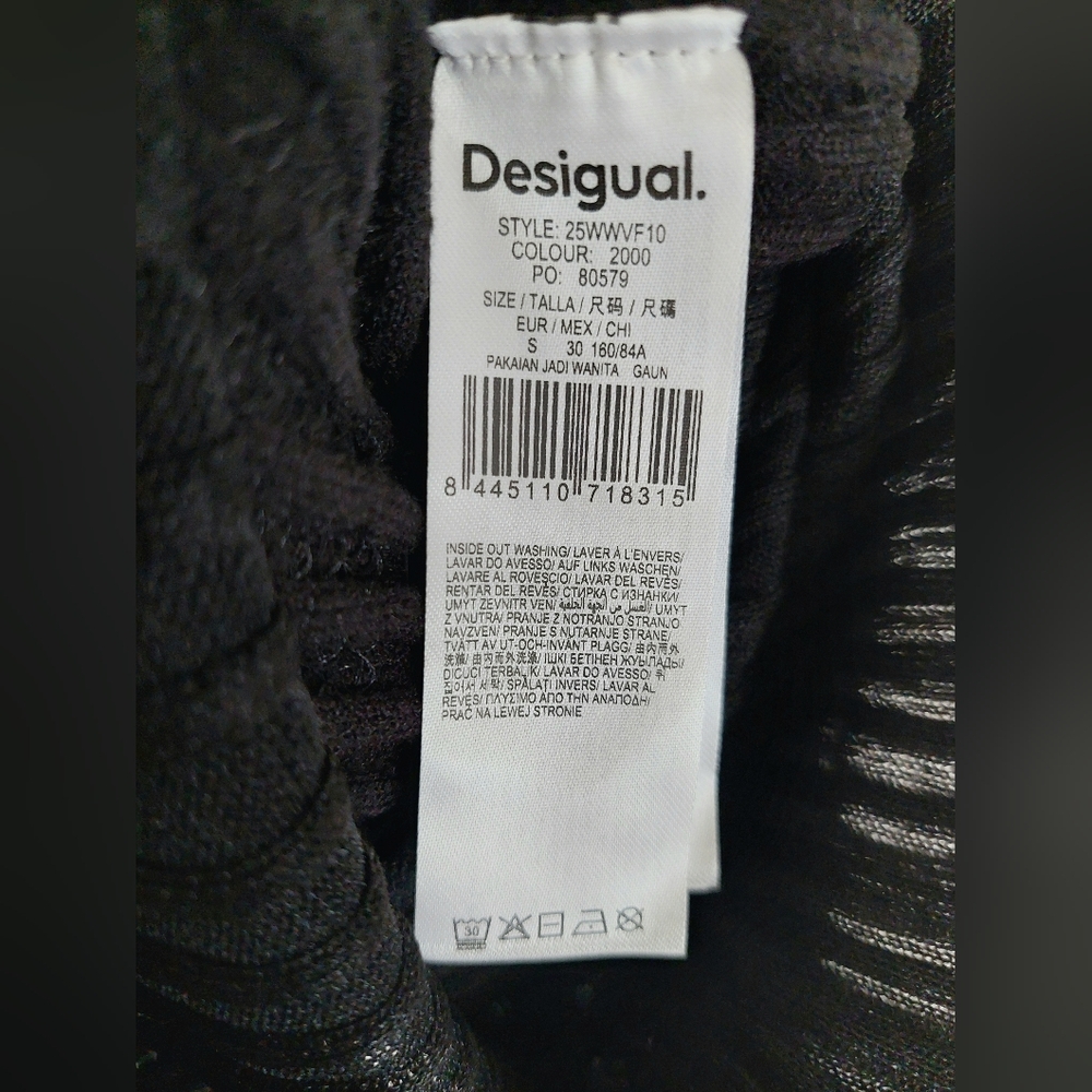 Desigual Sheer Fur Dress Size S - Picture 6 of 15
